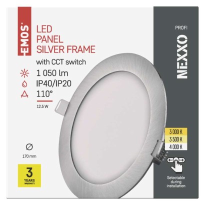 LED-Einbauleuchte NEXXO, rund, silber, 12,5W, mit Change CCT