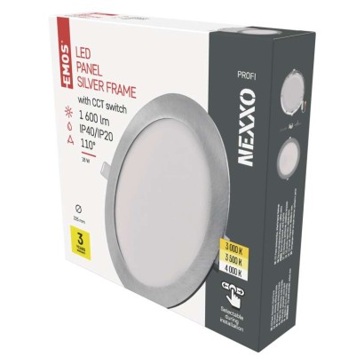 LED-valgusti NEXXO hõbedane, 22,5 cm, 18 W, soe/neutraalne valge