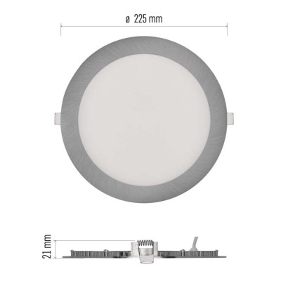 LED-valgusti NEXXO hõbedane, 22,5 cm, 18 W, soe/neutraalne valge