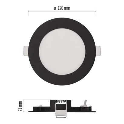 LED podhledové svítidlo NEXXO černé, 12 cm, 7 W, teplá/neutrální bílá