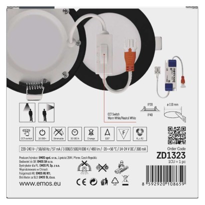 LED podhledové svítidlo NEXXO černé, 12 cm, 7 W, teplá/neutrální bílá