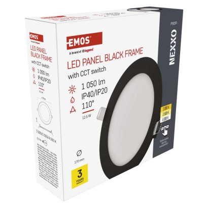 LED-Einbauleuchte NEXXO, rund, schwarz, 12,5W, mit Change CCT