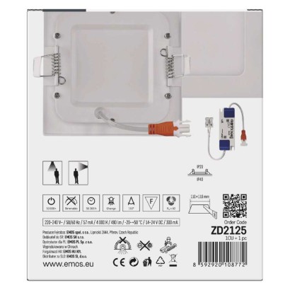 LED podhledové svítidlo NEXXO bílé, 12 x 12 cm, 7 W, neutrální bílá