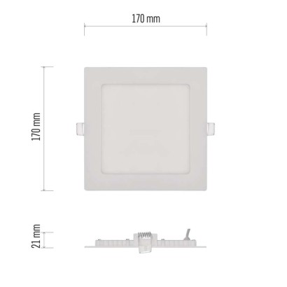 LED podhledové svítidlo NEXXO bílé, 17 x 17 cm, 12,5 W, teplá bílá