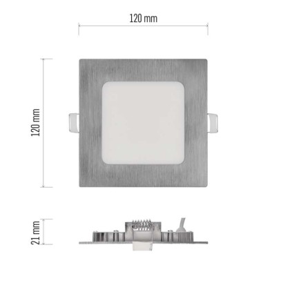 LED šviestuvas NEXXO sidabrinis, 12 x 12 cm, 7 W, šiltai / neutraliai baltas