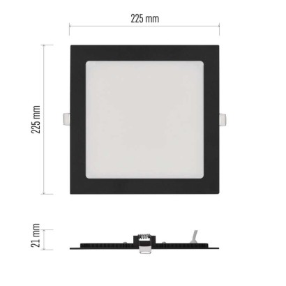 LED podhledové svítidlo NEXXO černé, 22,5 x 22,5 cm, 18 W, teplá/neutrální bílá