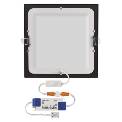 LED podhledové svítidlo NEXXO černé, 22,5 x 22,5 cm, 18 W, teplá/neutrální bílá