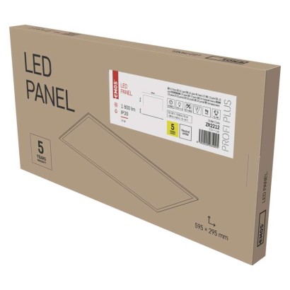 LED panel PROXO 30 x 60 cm / 10 mm, 19 W, 1 800 lm, vestavný, neutrální bílá, Emergency 1h