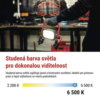 LED reflektor ACCO nabíjecí přenosný, 20W, studená bílá