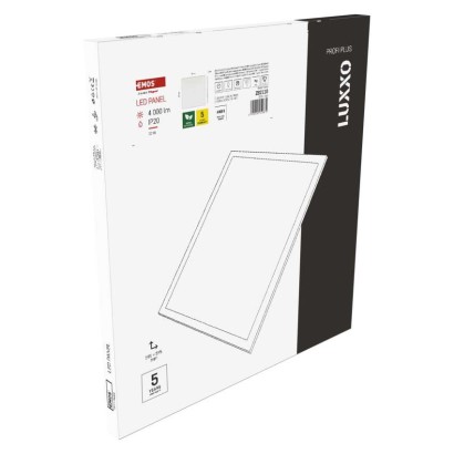 LED panel LUXXO 60 x 60 cm / 32 mm, 22 W, 4 000 lm, vgradni, nevtralno bela, IP21