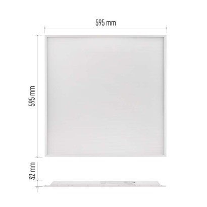 LED panel LUXXO 60 x 60 cm / 32 mm, 22 W, 3 800 lm, vgradni, nevtralno bela, UGR<19, IP21