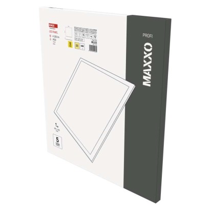 LED panel MAXXO 60 x 60 cm / 10 mm, 36 W, 4 100 lm, vgradni, toplo bela, UGR<19, IP21