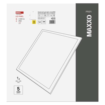 #LED panelė MAXXO 60 x 60 cm / 10 mm, 36 W, 4 320 lm, įleidžiama, neutraliai balta, UGR<19