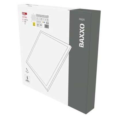 LED panel BAXXO 60 x 60 cm / 50 mm, 36 W, 4 320 lm, nadgradni, nevtralno bela, IP21