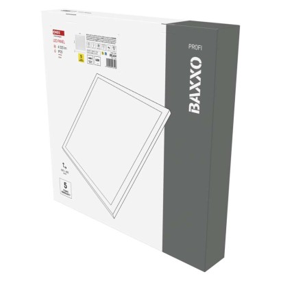 LED panel BAXXO 60 x 60 cm / 50 mm, 36 W, 4 320 lm, nadgradni, nevtr. bela, UGR<19, IP21