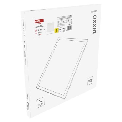 LED panel DIXXO backlit 60×60, kvadratni, vgradni, bel, 36W NW UGR