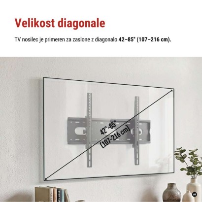 Nagibni stenski TV nosilec 42-85" (107–216 cm)