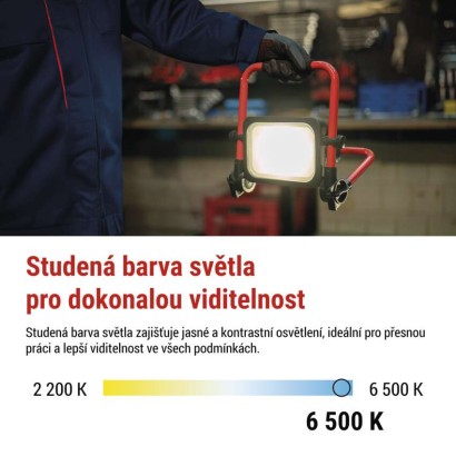LED reflektor ACCO nabíjecí přenosný, 35W, studená bílá
