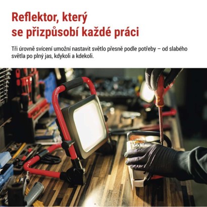 LED reflektor ACCO nabíjecí přenosný, 50W, studená bílá