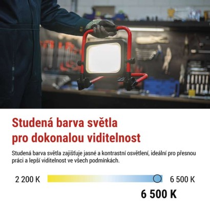 LED reflektor ACCO nabíjecí přenosný, 50W, studená bílá