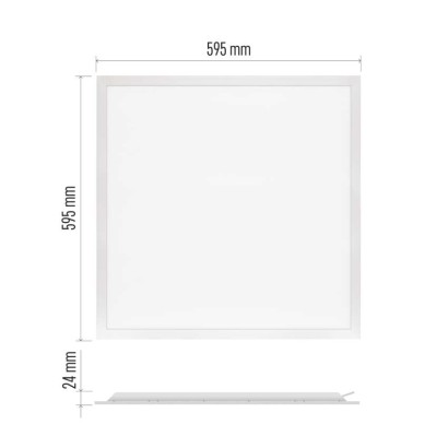LED panelė REXXO 60 x 60 cm / 24 mm, 36 W, 4 000 lm, įmontuojama, neutraliai balta, IP21