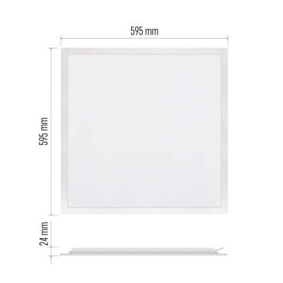LED panel REXXO 60 x 60 cm / 24 mm, 36 W, 4 000 lm, vgradni, nevtralno bela, UGR<19, IP21
