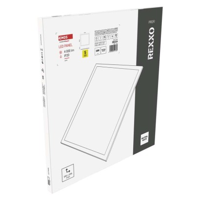 LED panel REXXO 60 x 60 cm / 24 mm, 36 W, 4 000 lm, vgradni, nevtralno bela, UGR<19, IP21