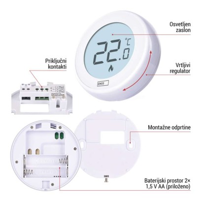 Sobni mehanski žični termostat P5608