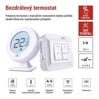 Pokojový manuální bezdrátový termostat P5618