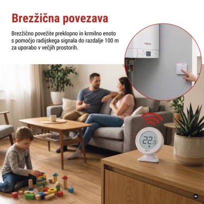 Sobni mehanski brezžični termostat P5618
