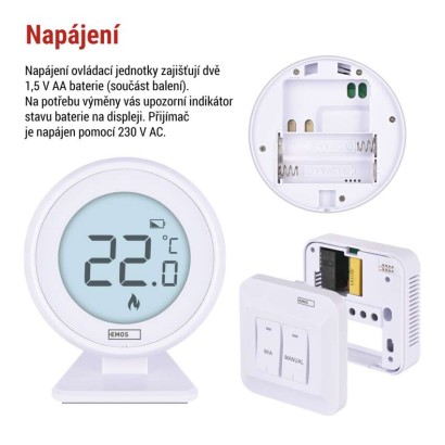 Pokojový manuální bezdrátový termostat P5618