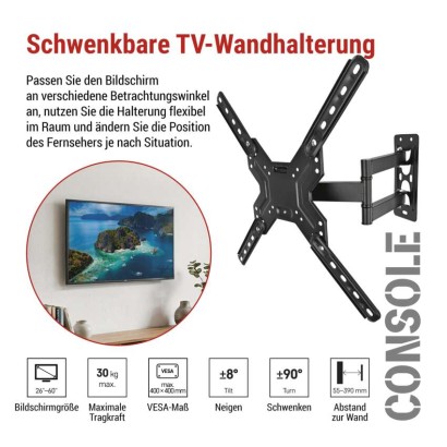 Konsolen-TV-Wandhalterung 26–60" (65–152 cm)