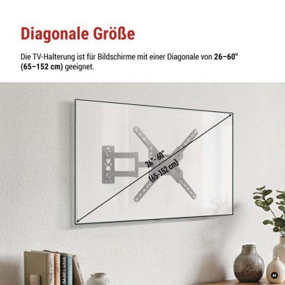 Konsolen-TV-Wandhalterung 26–60" (65–152 cm)