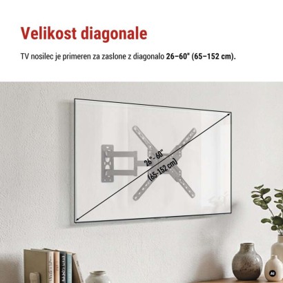 Konzolni stenski TV nosilec 26–60" (65–152 cm)