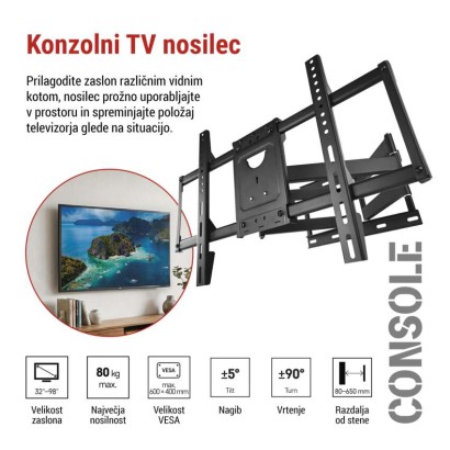 Konzolni stenski TV nosilec 32–98" (81–249 cm)