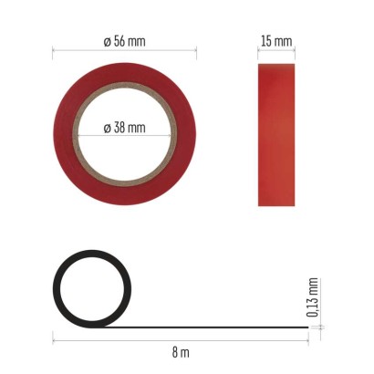 Izolirni trak PVC 15mm/8m komplet 6 MIX barv