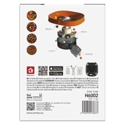 GoSmart pašarų dozatorius Pet Care, 4 l, juodas, Wi-Fi