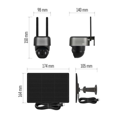 GoSmart Outdoor IP Kamera mit 4G LTE und Solarpanel IP-6100G HAWK, batteriebetrieben