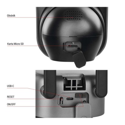 GoSmart Kamera zewnętrzna IP-1200G WASP z WiFi, akumulatorem i panelem solarnym