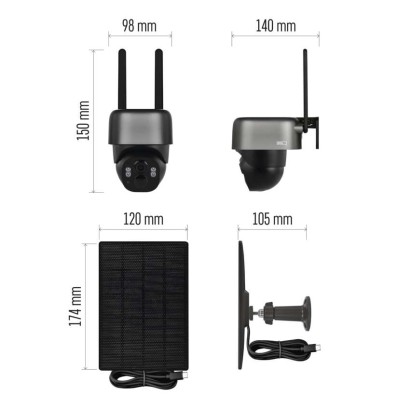 GoSmart Outdoor IP Kamera mit WiFi und Solarpanel IP-1200G WASP, batteriebetrieben