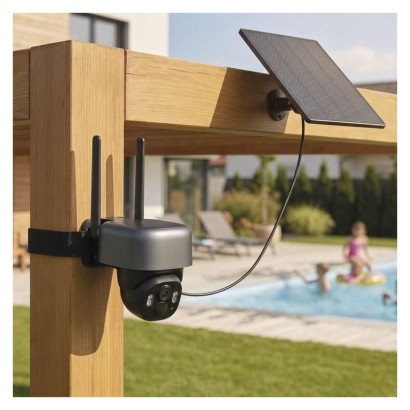 GoSmart Outdoor IP Kamera mit WiFi und Solarpanel IP-1200G WASP, batteriebetrieben