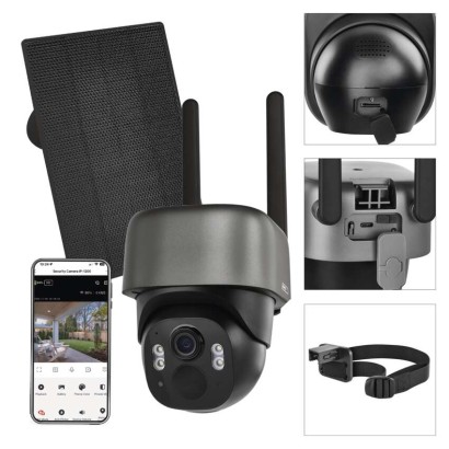 GoSmart Outdoor IP Kamera mit WiFi und Solarpanel IP-1200G WASP, batteriebetrieben