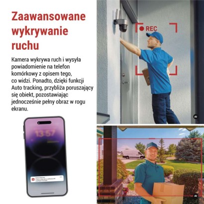 GoSmart Kamera zewnętrzna IP-1200G WASP z WiFi, akumulatorem i panelem solarnym