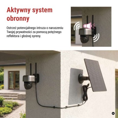 GoSmart Kamera zewnętrzna IP-1200G WASP z WiFi, akumulatorem i panelem solarnym