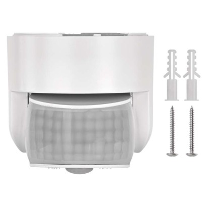 PIR judesio jutiklis IP65, 1200 W, baltas