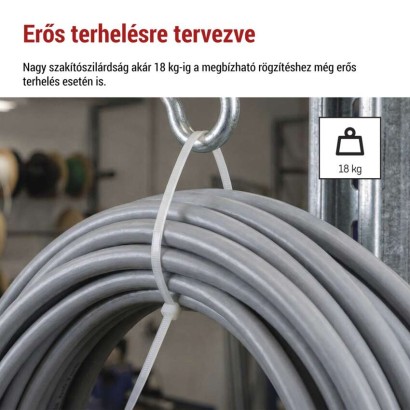 Kábelkötöző 300×3,5, fehér, 100 szt