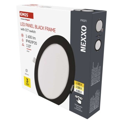 LED šviestuvas NEXXO juodas, 22,5 cm, 18 W, šiltai / neutraliai baltas