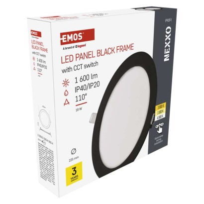 LED šviestuvas NEXXO juodas, 22,5 cm, 18 W, šiltai / neutraliai baltas