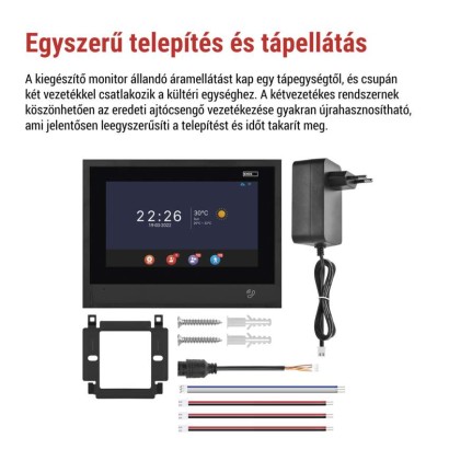 GoSmart IP880B 2WIRE kiegészítő monitor az IP880A 2WIRE otthoni videó kaputelefonhoz