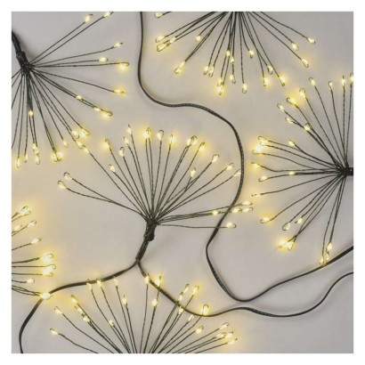 LED nano girlianda – šviečiantys klasteriai, 5,2 m, vidaus, šiltai balta, laikmatis
